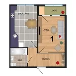 Apartament cu 1 odaie-54, 6 m2.