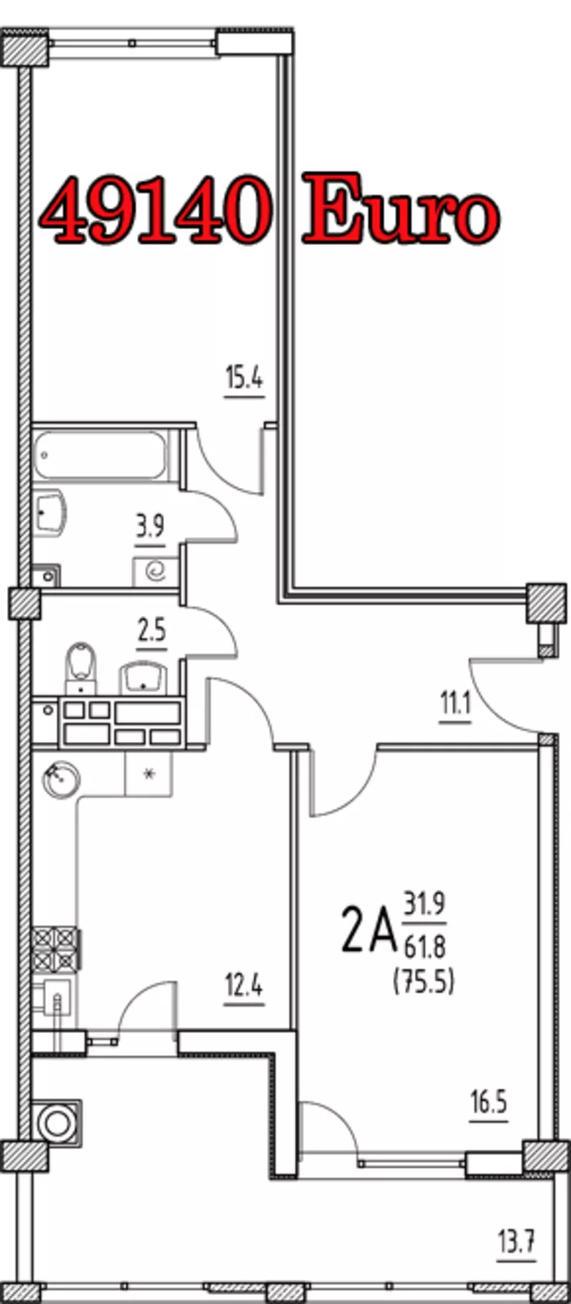 Apartament de mijloc,  etajul 3,  achitare in rate!!! 6
