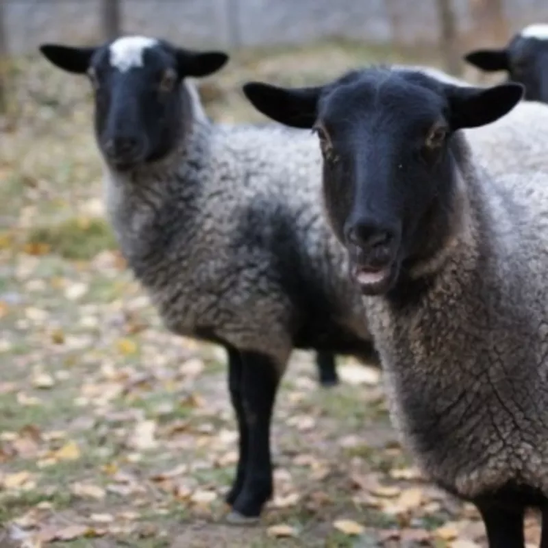 Ягнята,  овцы романовской и гиссарской породы 5