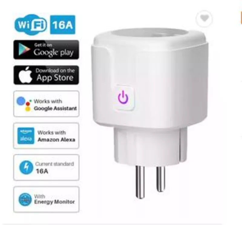Wi-Fi умная розетка+ 16А со счётчиком энергопотребления 5