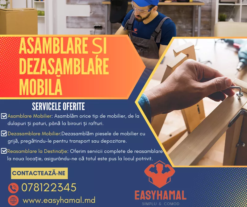 Mutări Eficiente și Asamblare Mobilă cu EasyHamal – Servicii Profesion 3