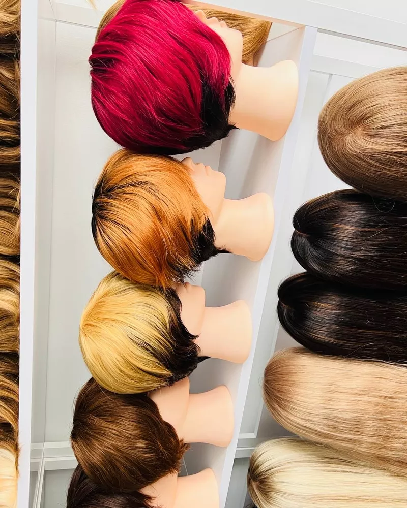 Короткие парики из натуральных волос  2